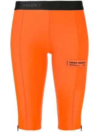 Heron Preston knee-length cycling shorts - women - Spandex/Elastane/Polyamide - M - Orange