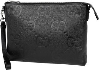 Gucci Black Leather Clutch Bag (Pre-Owned)