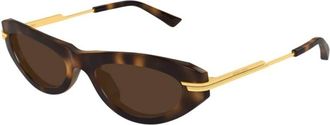 Bottega Veneta Cat-Eye Zonnebril - unisex - Accessoires - Bruin - Maat: 53 MM