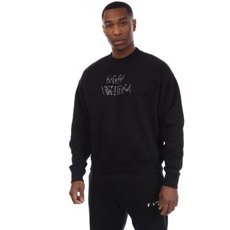 Off-white Mens Off White Neen Arrow Skate Crewneck Sweatshirt in Black-White Cotton - Size Small