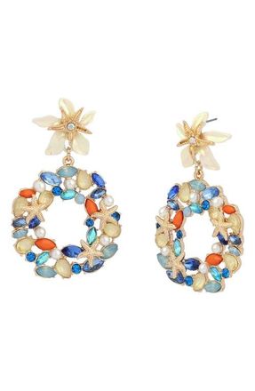 Betsey Johnson Starfish Doorknocker Earrings in Blue at Nordstrom