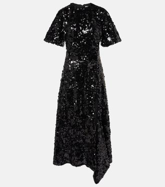 Ganni Abito lungo in velluto con paillettes