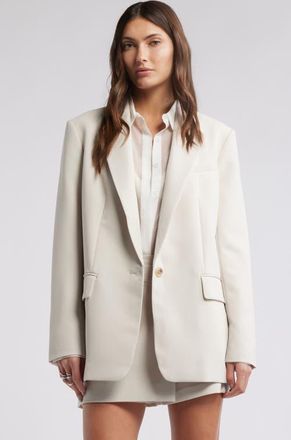 Open Edit The Icon Relaxed Blazer in Beige Pumice at Nordstrom, Size X-Large