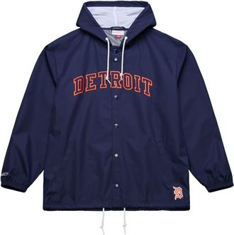 Mitchell & Ness Mens Mitchell & Ness Navy Detroit Tigers Full-Snap Hooded Coaches Jacket at Nordstrom, Size X-Large