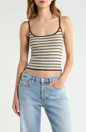 PacSun Angelica Stripe Camisole in Brown Stripe at Nordstrom, Size Xx-Small