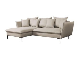 Vente-Unique Divano Letto Angolare In Tessuto Beige - Angolo A Sinistra - Lazare Di Pascal Morabito