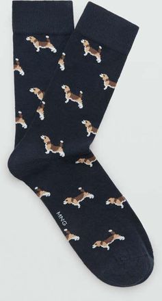Mango Calzini cotone stampa cane navy - Uomo - 40-42 - MANGO MAN