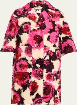 Libertine - Libertine Fuzzy OKeefe 3/4-Sleeve Single-Breasted Coat