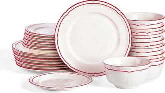 Emeril Lagasse Victory 24-Piece Porcelain Dinnerware Set, Colored Rim at Nordstrom