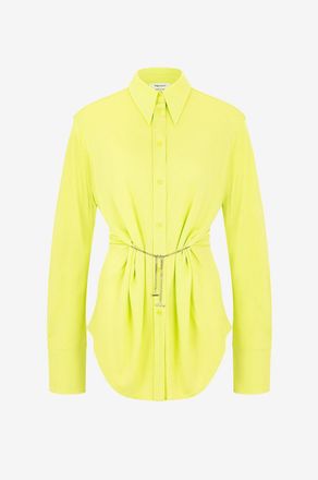 Alexander McQueen Schmales langes Neon-Jerseyhemd Cross-Bar