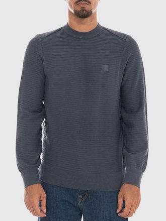 HUGO BOSS Maglia girocollo in cotone e cashmere con logo tono su tono