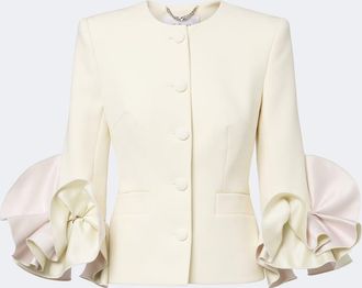 SAFiYAA Omona duchesse-trimmed cr&ecirc;pe blazer
