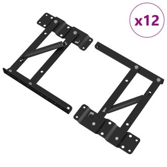 vidaXL Mecanismo De Elevaci&oacute;n De Cama 12 Pcs Negro 340 X 95 X 40 Mm Vidaxl