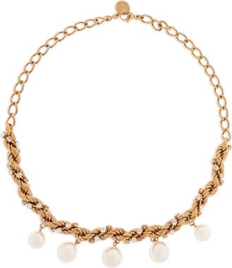 Marni pearl-embellished chain necklace - Gold