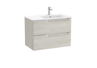Roca Mueble Derecha 800mm Aleyda 2 Cajones + Lavabo Blanco Madera
