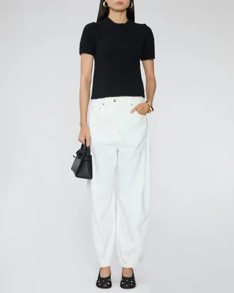 Tibi Serviette Baby Tee In Black