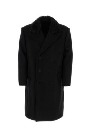 Lanvin Black Wool Blend Coat