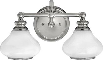 Loops IP44 Twin Wall Light Cased Opal Glass Shades Polished Chrome LED G9 3.5W
