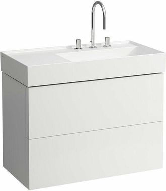 Laufen Mueble de ba&ntilde;o KARTELL 600 x 880 x 450 mm, 2 cajones blanco mate LAUFEN
