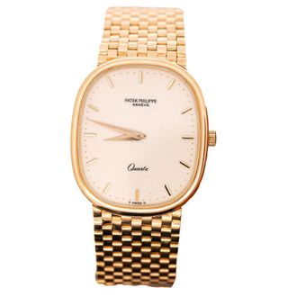 Patek Philippe Pre-owned Patek Philippe Golden Ellipse Quartz White Dial Unisex Watch 3838
