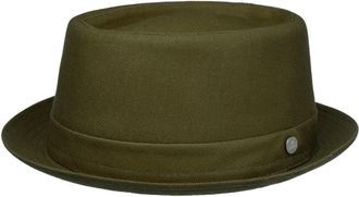 Lierys Pork Pie Hat Handmade Cotton Unisex Made in Italy Summer Winter Olive