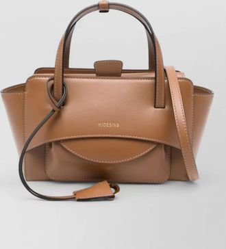 Hidesins leather flap small tote bag