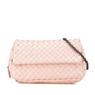Bottega Veneta Pre-owned Bottega Veneta Leather Intrecciato Chain Flap Crossbody Ladies B0249191DC
