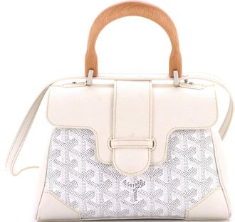 Goyard Saigon Top Handle Bag Coated Canvas with Leather Mini