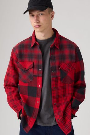 Levi's Camisa Western holgada de piezas - Hombre - XL - Rojo / Dulzaina Plaid Emboldened