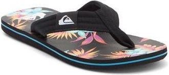 Quiksilver Molokai Layback II Flip Flop in Black Floral at Nordstrom Rack, Size 10