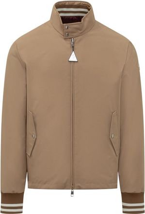 Moncler Beige Solid Mock Collar Jacket