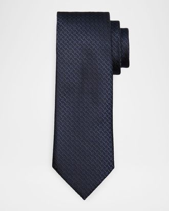 Ermenegildo Zegna Men & apos;s Tonal Geometric Jacquard Silk Tie
