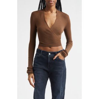 Haikure Carla Tie Hem Sweater in Cacao at Nordstrom, Size X-Small