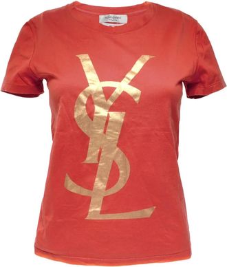 Saint Laurent T-shirt con logo anni 2000 - Rosso