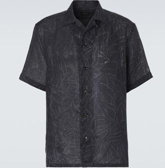Brioni Printed linen bowling shirt