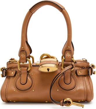 Chlo&eacute; Paddington Padlock Grained Leather Shoulder bag - Tan - One Size