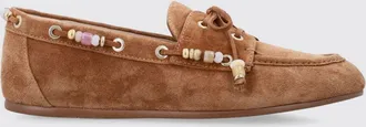 Stuart Weitzman Mocassino da barca in camoscio con perline