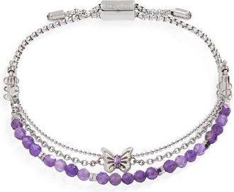 Alex and Ani Butterfly Stranded Bracelet Set in Silver at Nordstrom, Size Small