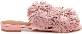 Kurt Geiger Raffia Buckle Flat Sandal - Dames - Sandalen - Roze - 39 EU - Schoenen