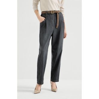 Brunello Cucinelli Five-pocket trousers in Dark Grey at Nordstrom, Size 50 It