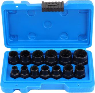 OEM Extracteur De Vis Et D &Eacute;crous - Jeu De 13 Pi&egrave;ces En Acier Chrome-molybd&egrave;ne - Compatible Cliquet 3/8 Pouces - Pour Vis Rouill&eacute;es Ou Endommag&eacute;es - 6 &Agrave; 2