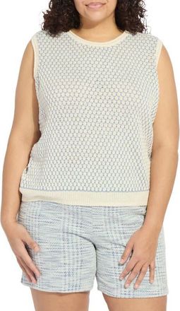 Lyss&eacute; Claire Honeycomb Knit Tank in Ecru/Azzurro at Nordstrom, Size 3 X