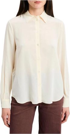 Pinko Zijde Zandwas Shirt - Dames - Overhemden - Beige - XS - Denim - Overhemden