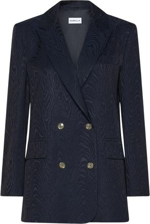 Marella Dubbele rij knopen blazer - Dames - Blazers - Blauw - S - Katoen - Jassen