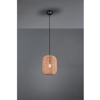 Trio Leuchten Suspensi&oacute;n Runa Negra Y Difusor Sisal Marr&oacute;n &Oslash;25 Cm Trio Lighting