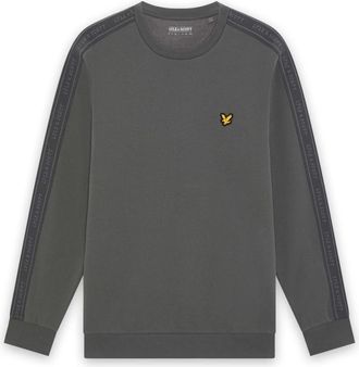 Lyle & Scott Jacquard Tape Crew Neck - Heren - Sweatshirts - Grijs - S - Katoen - Hoodies & sweatvesten