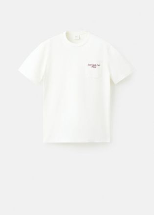 Mango Maglietta 100% cotone tasca grafico ricamo bianco - Uomo - XXL - MANGO MAN