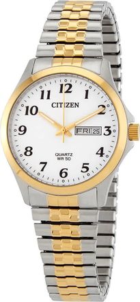 Citizen Chronograph Quartz White Dial Two-tone Mens Watch BF5004-93A