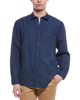 7 For All Mankind Clean Front Linen-Blend Shirt
