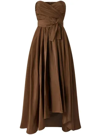 Pinko strapless gown - women - Polyester - 40 - Brown